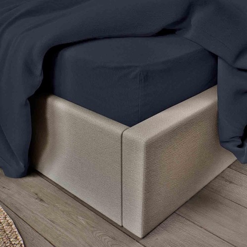 M&S Pure Brushed Cotton Fitted Sheet, Super King, Midnight Navy