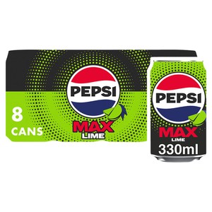 Pepsi Max Lime No Sugar Cans 8 x 330ml