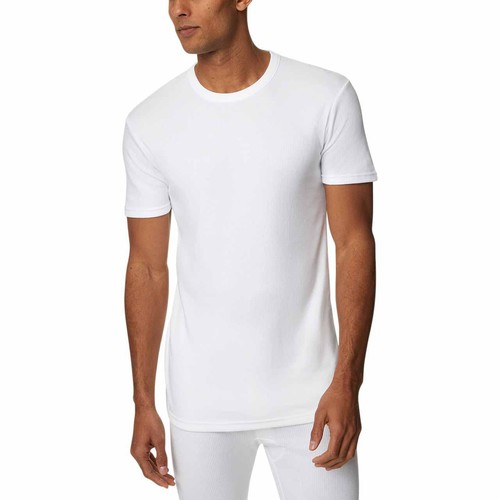 M&S Mens Heatgen Medium Thermal Short Sleeve Top, XXL White