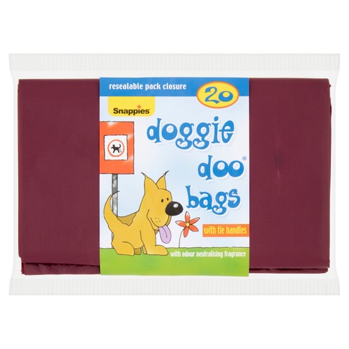 Snappies Tidy-Up Doggie Doo Bags with Tie Handles