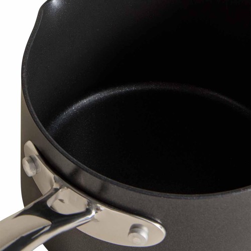 M&S Aluminium 14cm Non Stick Pro Milk Pan, Black