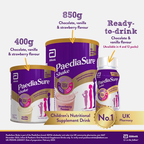 PaediaSure Shake, Vanilla Nutritional Supplement Powder, 1-10 Yrs