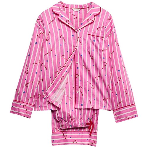 M&S Womens Striped Pyjama Set, 20, Pink 