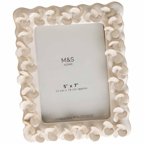 M&S Petal Photo Frame 5x7 inch, Soft White