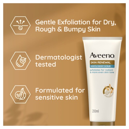 Aveeno Skin Renewal Gentle Body Scrub for Radiant Skin