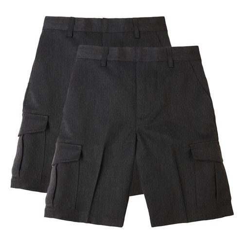 M&S Regular Leg Cargo School Shorts, 11-12 Years, Grey