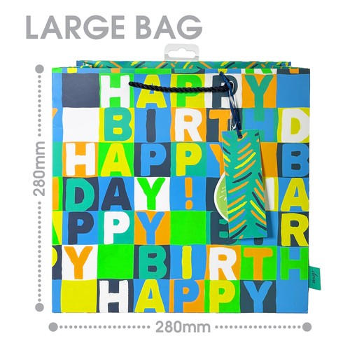 Neon Blue Birthday Medium Gift Bag
