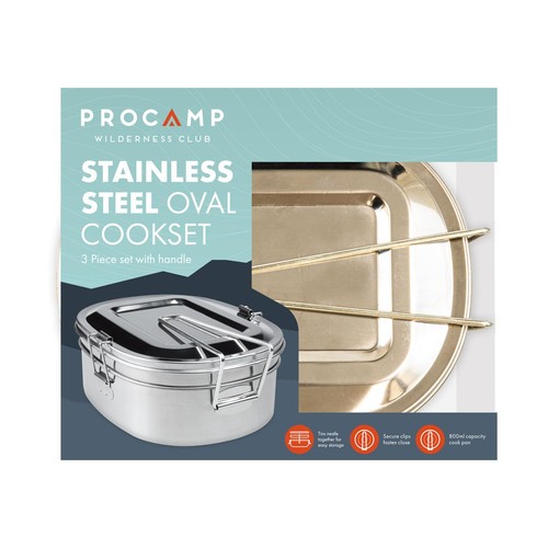 Stainless Steel Oval Cookset 12 Piece
