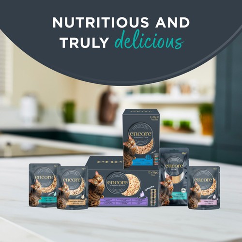 Encore Natural Wet Cat Food Tin Tuna Fillet with Shrimp in Broth
