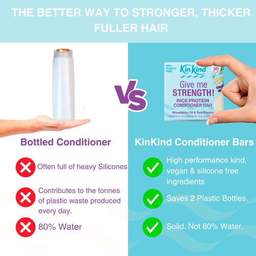 KinKind Give me STRENGTH! Conditioner Bar with Wheatgerm Oil & Rice Protein