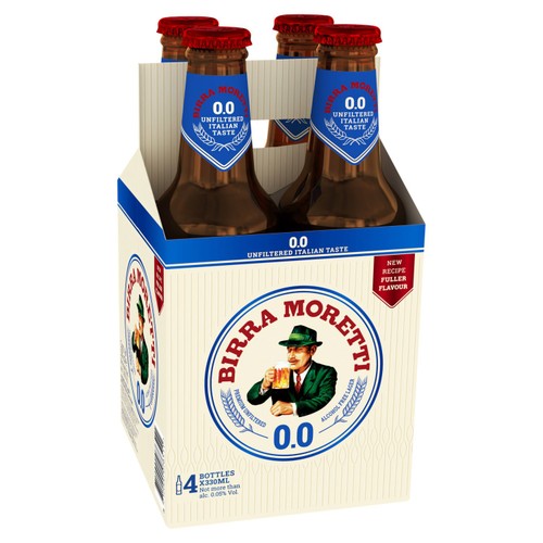 Birra Moretti Zero Alcohol Free Beer Bottles