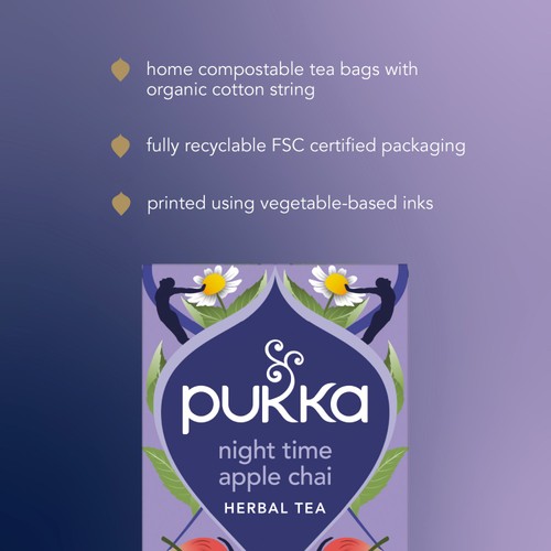 Pukka Herbs Organic Night Time Apple Chai 20 Herbal Tea Bags