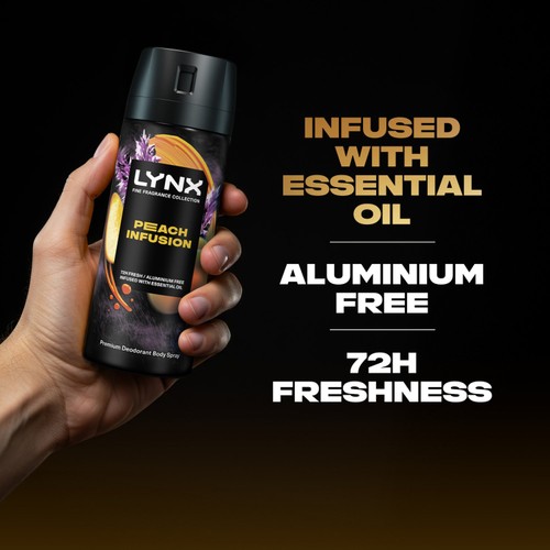 Lynx Fine Fragrance Collection Premium Deodorant Bodyspray Peach Infusion