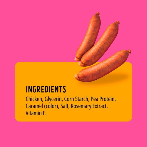 BONKERS BBQ, Soft & Chewy Chicken Sausage Flavored Dog Treats, 85g, Bag