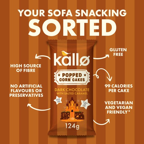 Kallo Dark Chocolate & Salted Caramel Popped Corn Cakes