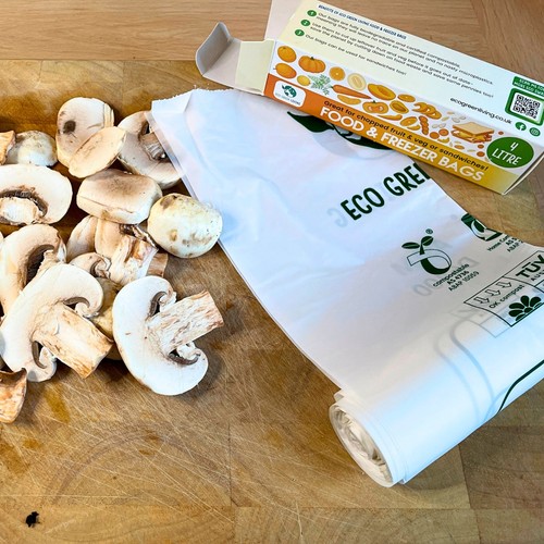 Eco Green Living Certified Compostable 4L Freezer Bags for Food Storage