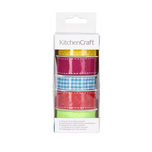 KitchenCraft Sweetly Does It Cake Decorating Ribbon, Bright Colours