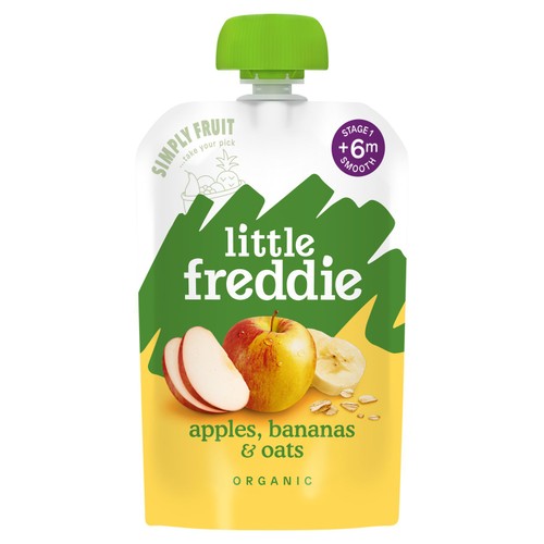Little Freddie Organic Apples, Bananas & Oats Baby Food Pouch 6+ M