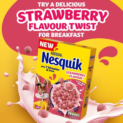 Nesquik Strawberry Flavoured Breakfast Cereal