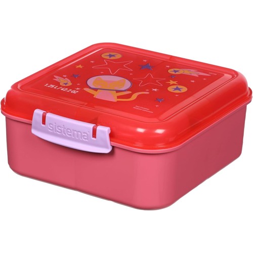 Sistema 3 Piece Bento Lunch Box and Water Bottle Set Pink