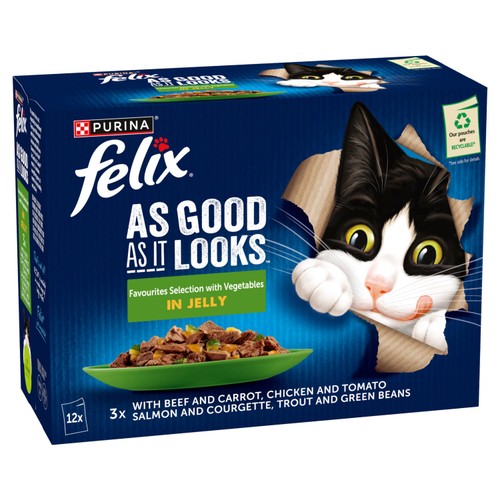 Felix As Good As it Looks Favourites with Veg in Jelly Wet Cat Food