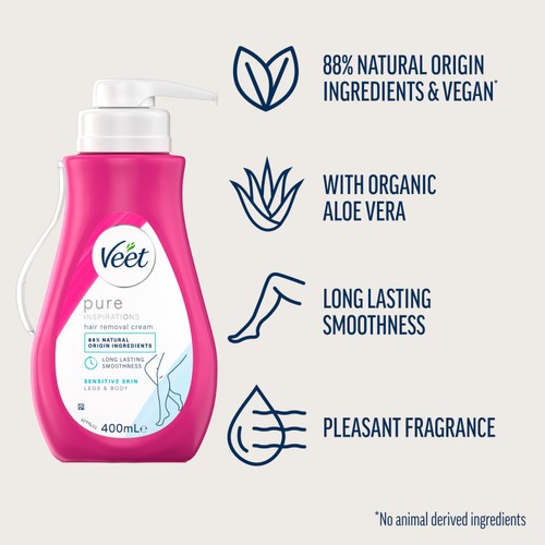 Veet Pure Hair Removal Cream Legs & Body Sensitive