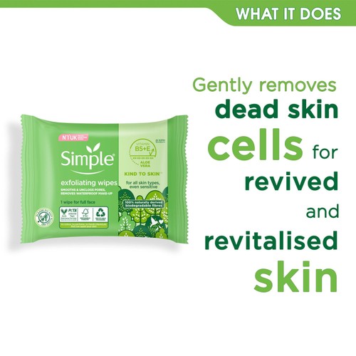 Simple Biodegradable Exfoliating Wipes