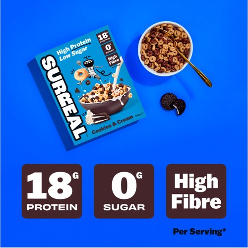 Surreal High Protein Low Sugar Cookies & Cream Cereal