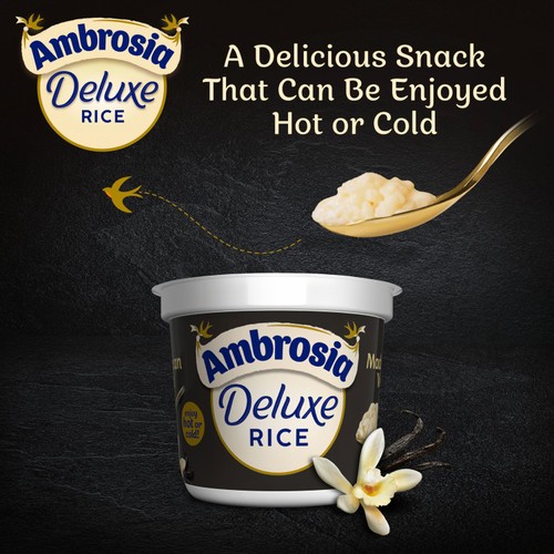 Ambrosia Deluxe Rice Pudding Madagascan Vanilla Dessert Snack Pots