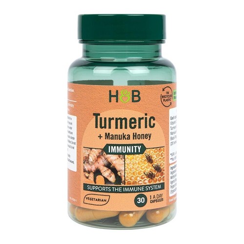 Holland & Barrett Vitamin D + Turmeric & Manuka Honey Capsules
