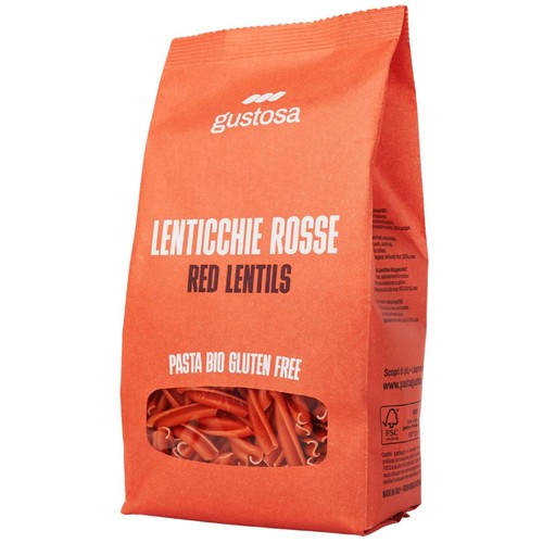 Gustosa Gluten Free Pasta 100% Organic Red Lentil Casarecce
