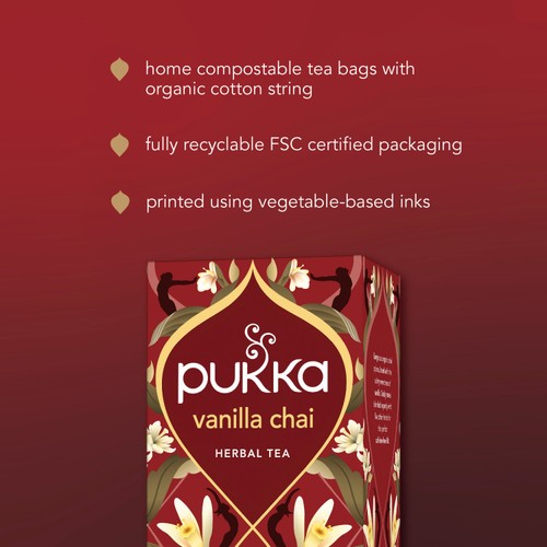 Pukka Organic Vanilla Chai Tea x20 Home-Compostable Herbal Tea Bags