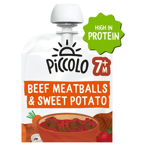 Piccolo Beef Meatballs & Sweet Potato Baby Food Pouch 7+ Months