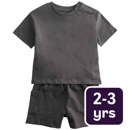 M&S Boys Pure Cotton Shirt & Cargo Shorts Outfit, 2-3 Years, Multi