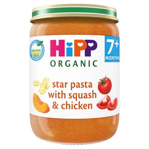 HiPP Organic Star Pasta with Squash & Chicken Baby Food Jar 7+ Months