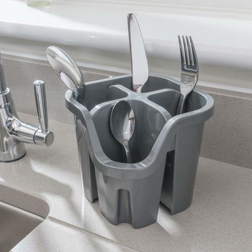 Addis 100% Recycled Cutlery Drainer, Light Grey