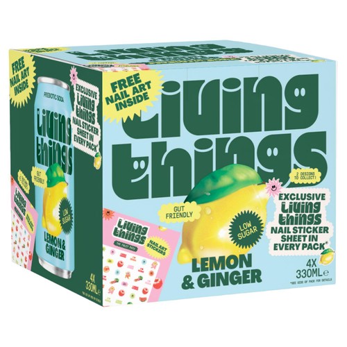 Living Things Lemon & Ginger Biotic Soda