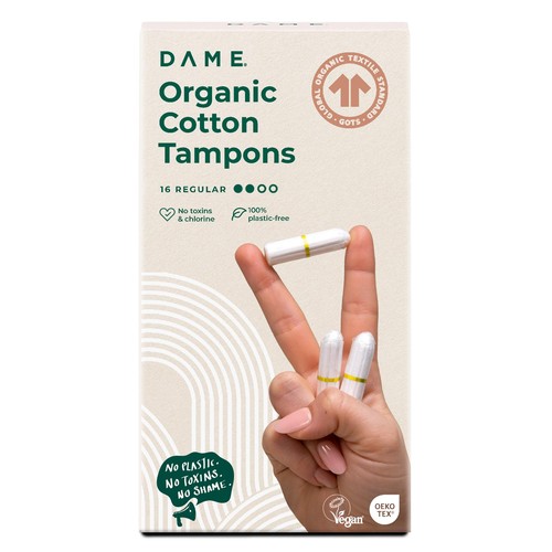 DAME Organic Cotton Tampons Regular 