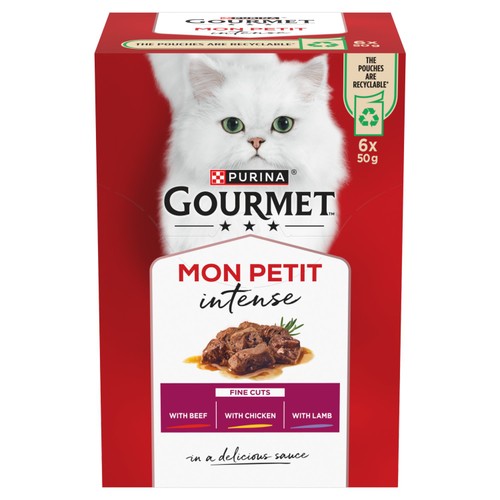 Gourmet Mon Petit Meaty Variety Beef Chicken Lamb Wet Cat Food