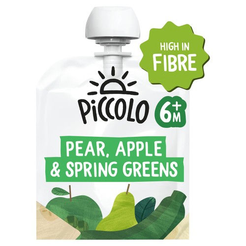 Piccolo Pear, Apple & Spring Green Baby Food Pouch 6+ Months