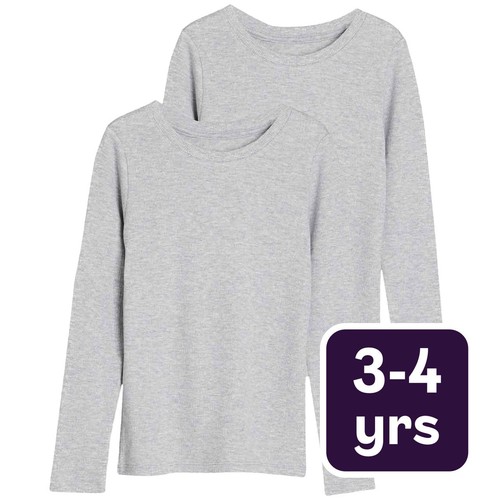 M&S Unisex Heatgen Thermal Tops, 3-4 Years, Grey Marl