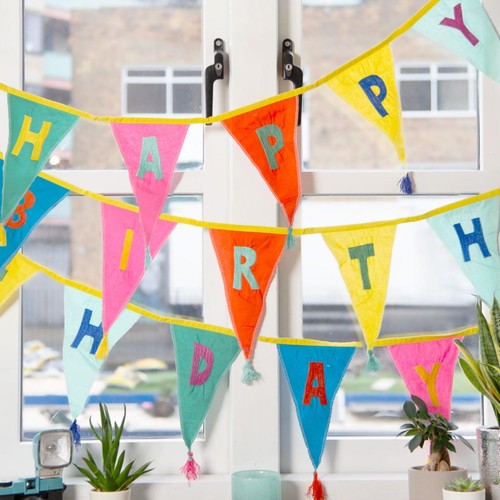 Talking Tables Fabric Happy Birthday Bunting