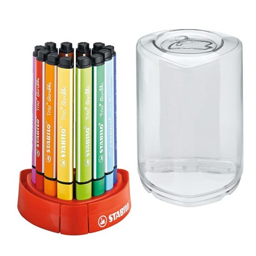 STABILO Trio Scribbi colouring pens Desk Set of 12 assorted colours