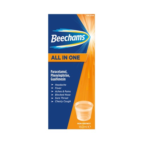 Beechams All in One Liquid, Cold and Flu Relief with Paracetamol