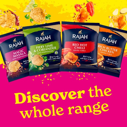 Rajah Fiery Lime & Coriander Mini Poppadoms Snacks 70g