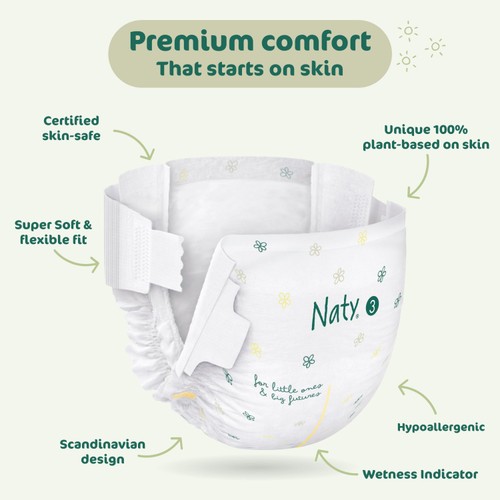 Naty BioEmbrace Big Pack Nappies Size 3 (4-9kg)