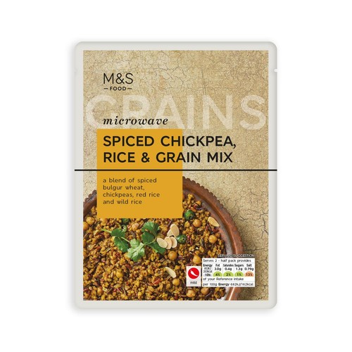 M&S Microwave Spiced Chickpea Rice & Grain Mix