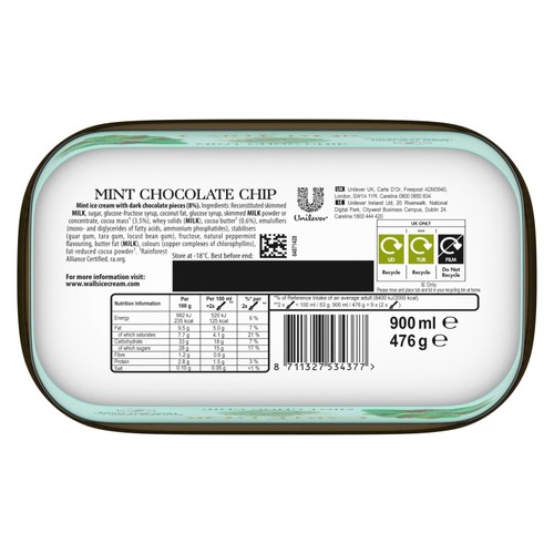Carte D'Or Refreshing Mint Choc Chip Ice Cream Tub