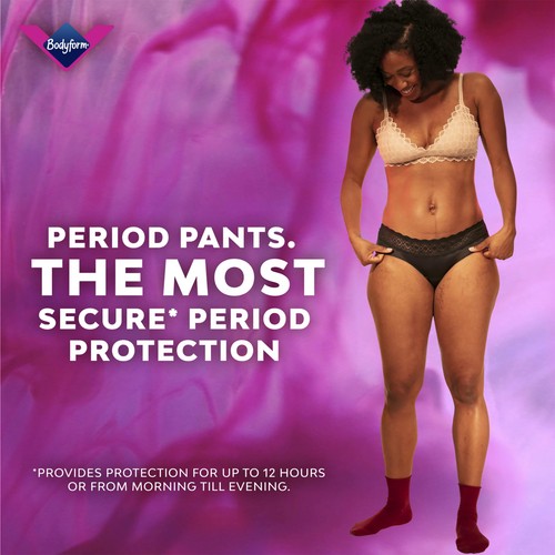 Bodyform Intimawear Bikini Period Pants Washable Underwear, Black M