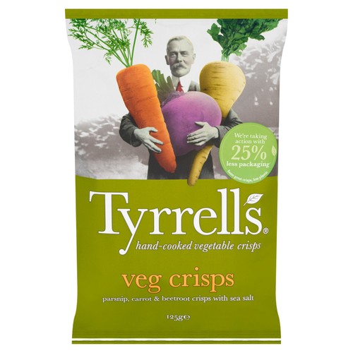 Tyrrells Parsnip, Beetroot & Carrot Veg Crisps with Sea Salt